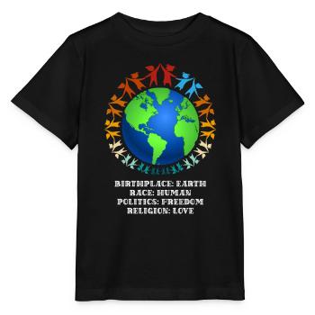 contre le racisme, contre la droite, contre les nazis, l’amour - T-shirt bio MINI CREATOR Stanley/Stella Enfant - noir - Devant - Mikhail (115cm)