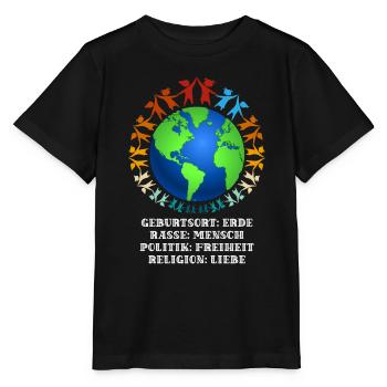 Nice "against racism" Refugees Welcome - Stanley/Stella MINI CREATOR Kids’ T-Shirt - black - Front - Mikhail (115cm)