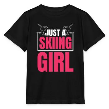 Skiing Après Ski Just A Skiing Girl - Stanley/Stella MINI CREATOR Kids’ T-Shirt - black - Front - Mikhail (115cm)
