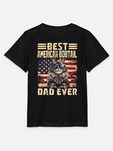 American Bobtail Papa - Stanley/Stella Kinder T-Shirt MINI CREATOR - Schwarz