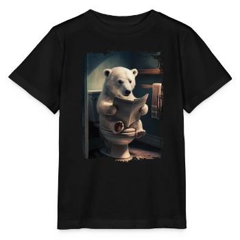 Eisbär Polar Geschenk - Stanley/Stella Kinder T-Shirt MINI CREATOR  - Schwarz - Vorne - Mikhail (115cm)