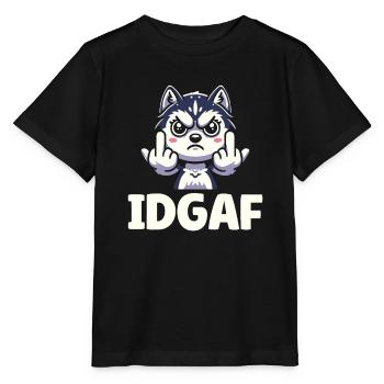 Husky de Sibérie Idgaf - T-shirt bio MINI CREATOR Stanley/Stella Enfant - noir - Devant - Mikhail (115cm)