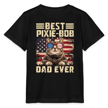 Pixie Bob Dad - Stanley/Stella MINI CREATOR Kids’ T-Shirt - black - Front - Mikhail (115cm)
