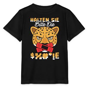 Cheetah, please shut up - Stanley/Stella MINI CREATOR Kids’ T-Shirt - black - Front - Mikhail (115cm)