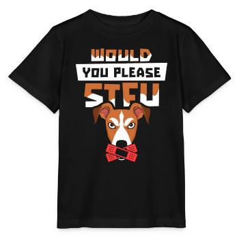 Greyhound Windhund Stfu Would You Please Shut Up - Stanley/Stella MINI CREATOR Kids’ T-Shirt - black - Front - Mikhail (115cm)