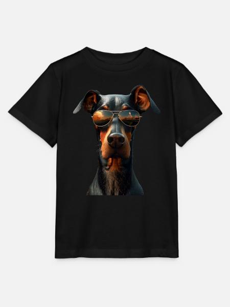 Dobermann Hunde Motiv Wachhund Stolze Dobermänner - Stanley/Stella Kinder T-Shirt MINI CREATOR  - Schwarz