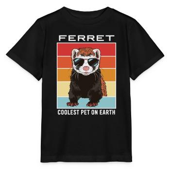Ferret Coolest Pet On Earth Lunettes de soleil rétro - T-shirt bio MINI CREATOR Stanley/Stella Enfant - noir - Devant - Mikhail (115cm)