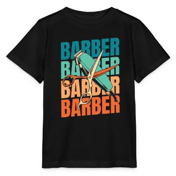 Salon de coiffure - T-shirt bio MINI CREATOR Stanley/Stella Enfant - noir - Devant - Mikhail (115cm)