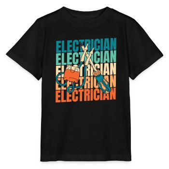 Electrician Electronics Technician - Stanley/Stella MINI CREATOR Kids’ T-Shirt - black - Front - Mikhail (115cm)