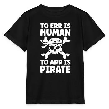 Pirat Totenkopf Freibeuter Piratenschiff - Stanley/Stella Kinder T-Shirt MINI CREATOR  - Schwarz - Vorne - Mikhail (115cm)