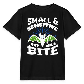 Chauve-souris Halloween Petite Sensible Mais Mordra - T-shirt bio MINI CREATOR Stanley/Stella Enfant - noir - Devant - Mikhail (115cm)