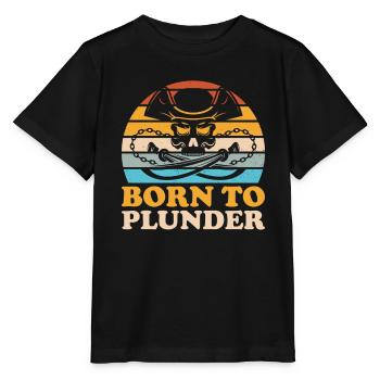 Pirat Totenkopf Freibeuter Piratenschiff - Stanley/Stella Kinder T-Shirt MINI CREATOR  - Schwarz - Vorne - Mikhail (115cm)