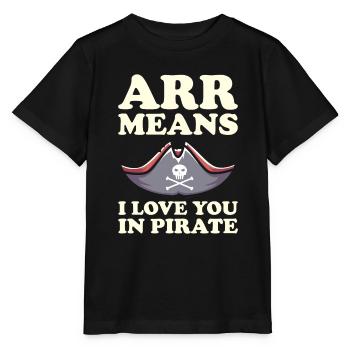 Pirat Totenkopf Freibeuter Piratenschiff - Stanley/Stella Kinder T-Shirt MINI CREATOR  - Schwarz - Vorne - Mikhail (115cm)