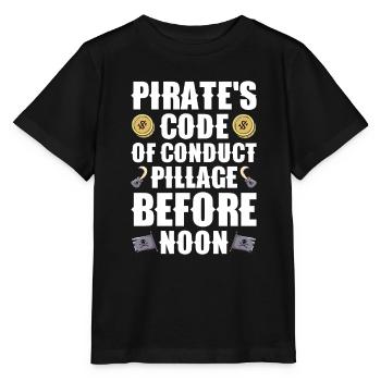 Pirat Totenkopf Freibeuter Piratenschiff - Stanley/Stella Kinder T-Shirt MINI CREATOR  - Schwarz - Vorne - Mikhail (115cm)