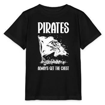 Pirat Totenkopf Freibeuter Piratenschiff - Stanley/Stella Kinder T-Shirt MINI CREATOR  - Schwarz - Vorne - Mikhail (115cm)