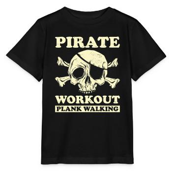 Pirat Totenkopf Freibeuter Piratenschiff - Stanley/Stella Kinder T-Shirt MINI CREATOR  - Schwarz - Vorne - Mikhail (115cm)