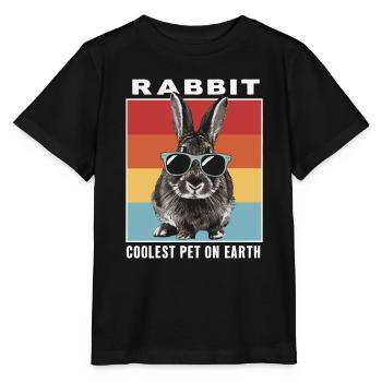 Rabbit Coolest Pet On Earth Retro Sunglasses - Stanley/Stella MINI CREATOR Kids’ T-Shirt - black - Front - Mikhail (115cm)