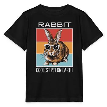 Lapin le plus cool Pet On Earth Lunettes de soleil rétro - T-shirt bio MINI CREATOR Stanley/Stella Enfant - noir - Devant - Mikhail (115cm)