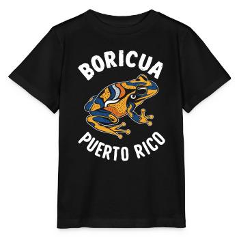 Boricua Puerto Rico Coqui Puerto Rican - Stanley/Stella MINI CREATOR Kids’ T-Shirt - black - Front - Mikhail (115cm)
