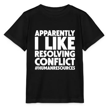 Apparemment, j’aime résoudre les conflits - T-shirt bio MINI CREATOR Stanley/Stella Enfant - noir - Devant - Mikhail (115cm)