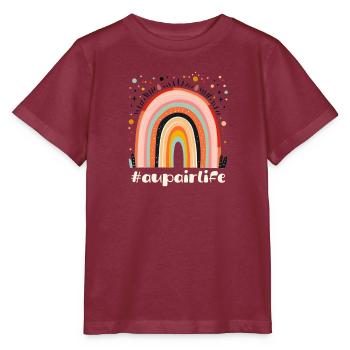 Au Pair #Aupairlife - Stanley/Stella Kinder T-Shirt MINI CREATOR  - Burgunderrot - Vorne - Kain (125cm)
