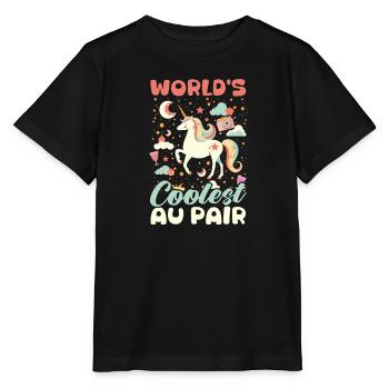 Au Pair Das coolste Au Pair der Welt - Stanley/Stella Kinder T-Shirt MINI CREATOR  - Schwarz - Vorne - Mikhail (115cm)
