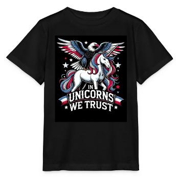 Patriotisme magique Licorne américaine États-Unis - T-shirt bio MINI CREATOR Stanley/Stella Enfant - noir - Devant - Mikhail (115cm)
