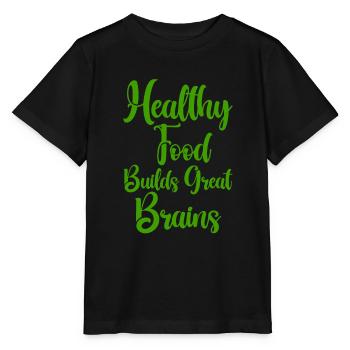 Healthy Foods Build Great Brains - Stanley/Stella MINI CREATOR Kids’ T-Shirt - black - Front - Mikhail (115cm)