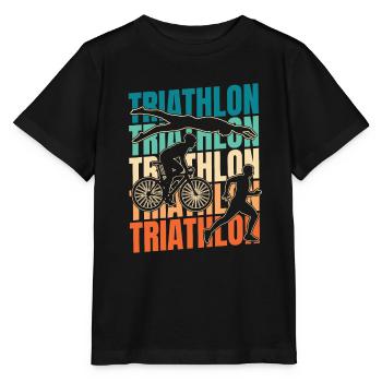 Triathlon Triathlet - Stanley/Stella Kinder T-Shirt MINI CREATOR  - Schwarz - Vorne - Mikhail (115cm)