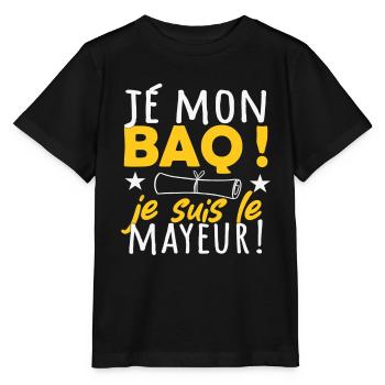 Idée Réussite Bac J'ai Mon Bac Humour Baccalauréat - T-shirt bio MINI CREATOR Stanley/Stella Enfant - noir - Devant - Mikhail (115cm)