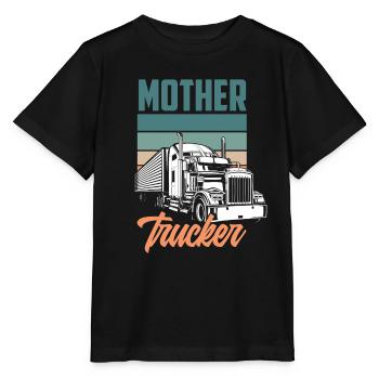 Rétro chauffeur de camion jeu de mots cadeau - T-shirt bio MINI CREATOR Stanley/Stella Enfant - noir - Devant - Mikhail (115cm)