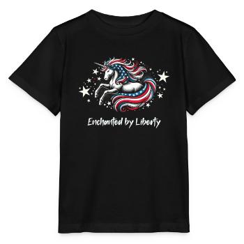 Patriotisme magique Licorne américaine États-Unis - T-shirt bio MINI CREATOR Stanley/Stella Enfant - noir - Devant - Mikhail (115cm)