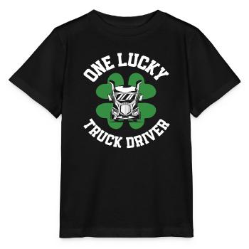 Chauffeur de camion de la Saint-Patrick Shamrock - T-shirt bio MINI CREATOR Stanley/Stella Enfant - noir - Devant - Mikhail (115cm)