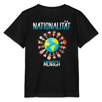 contre le racisme, contre la droite, contre les nazis, l’amour - T-shirt bio MINI CREATOR Stanley/Stella Enfant - noir - Devant - Mikhail (115cm)
