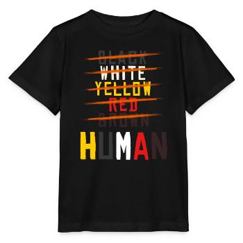 contre le racisme, contre la droite, contre les nazis, l’amour - T-shirt bio MINI CREATOR Stanley/Stella Enfant - noir - Devant - Mikhail (115cm)