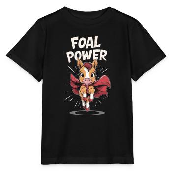 Amoureux des chevaux, soins aux poulains, équitation, passion - T-shirt bio MINI CREATOR Stanley/Stella Enfant - noir - Devant - Mikhail (115cm)