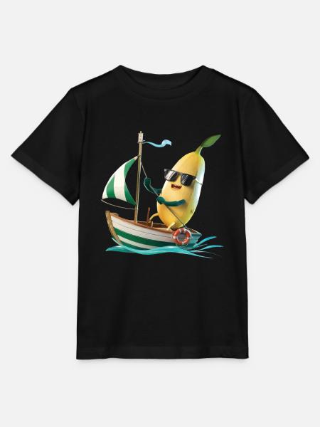 Obst Banane Bootfahren Geschenk - Stanley/Stella Kinder T-Shirt MINI CREATOR - Schwarz