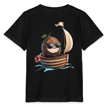 Obst Kokosnuss Bootfahren Geschenk - Stanley/Stella Kinder T-Shirt MINI CREATOR  - Schwarz - Vorne - Mikhail (115cm)