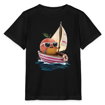 Obst Grapefruit Bootfahren Geschenk - Stanley/Stella Kinder T-Shirt MINI CREATOR  - Schwarz - Vorne - Mikhail (115cm)