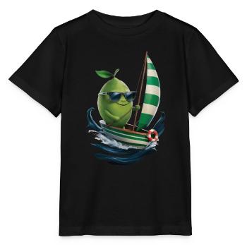 Frucht Limette Bootfahren Geschenk - Stanley/Stella Kinder T-Shirt MINI CREATOR  - Schwarz - Vorne - Mikhail (115cm)