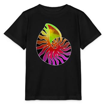 Muschel lila gruen schwarz - Stanley/Stella Kinder T-Shirt MINI CREATOR  - Schwarz - Vorne - Mikhail (115cm)
