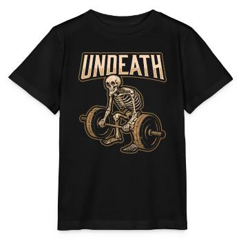 Haltérophilie Haltérophilie Squelette Mort-vivant - T-shirt bio MINI CREATOR Stanley/Stella Enfant - noir - Devant - Mikhail (115cm)