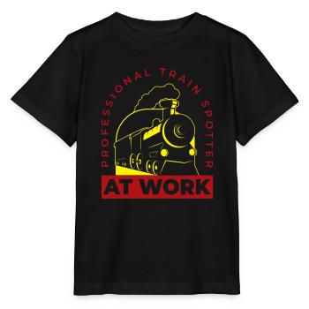 Trainspotter At Work Train Observation - Stanley/Stella MINI CREATOR Kids’ T-Shirt - black - Front - Mikhail (115cm)