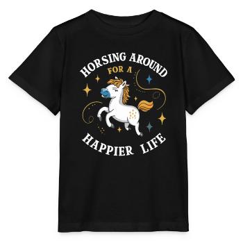 Heilung Durch Pferdetherapie Und Therapeutisches - Stanley/Stella Kinder T-Shirt MINI CREATOR  - Schwarz - Vorne - Mikhail (115cm)