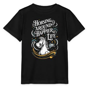 Heilung Durch Pferdetherapie Und Therapeutisches - Stanley/Stella Kinder T-Shirt MINI CREATOR  - Schwarz - Vorne - Mikhail (115cm)