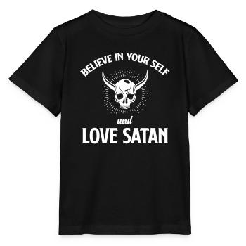 Crois en toi et aime Satan Antichrist - T-shirt bio MINI CREATOR Stanley/Stella Enfant - noir - Devant - Mikhail (115cm)