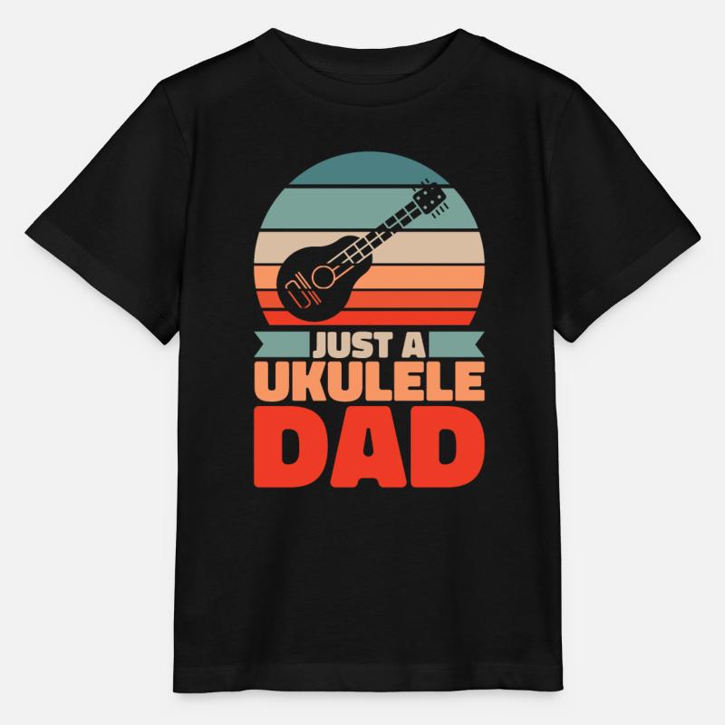Père de ukulélé juste un papa de ukulélé - T-shirt bio MINI CREATOR Stanley/Stella Enfant - noir