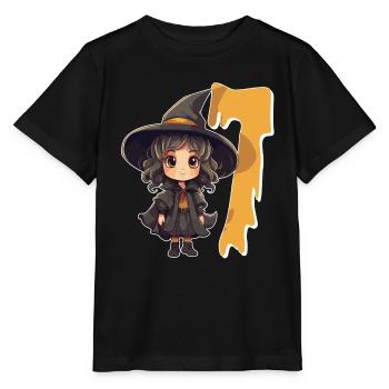 Hexen-geburtstagskostüm – Sieben Jahre - Stanley/Stella Kinder T-Shirt MINI CREATOR  - Schwarz - Vorne - Mikhail (115cm)