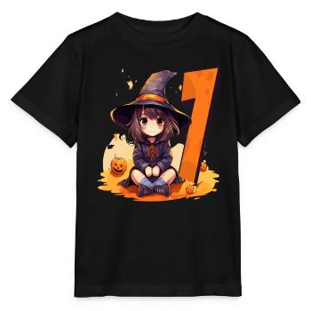 Hexen-geburtstagskostüm – Sieben Jahre - Stanley/Stella Kinder T-Shirt MINI CREATOR  - Schwarz - Vorne - Mikhail (115cm)