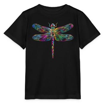Dragonfly Dragonfly Colorful Wings Cute Dragonflies - Stanley/Stella MINI CREATOR Kids’ T-Shirt - black - Front - Mikhail (115cm)